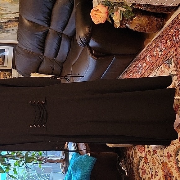 JESSICA 10 Dress Maxi Black Gold buttons - Picture 13 of 14